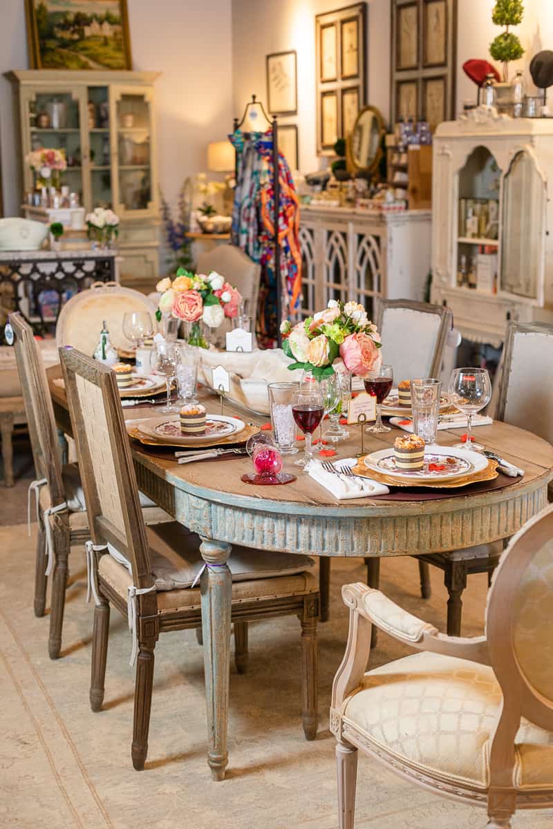 formal table setting in French country style